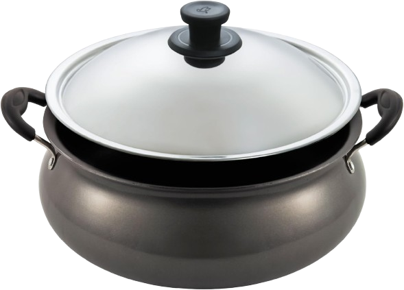 Heavy-Duty Non-Stick Deep Cooking Vessel with Secure Lid, 12 Litres