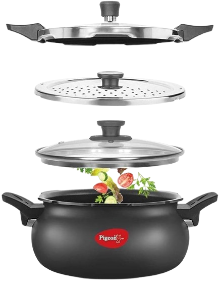 All-In-One Hard Anodized Multi-Function Cooker for Steaming and Quick Meals