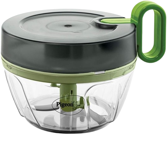 Mini Compact Hand-Powered Food Chopper with 3 Stainless Steel Blades